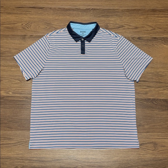 🔥🔥🔥Rhone Multicolor Striped Polo with Navy Accents Size: XXL🔥🔥🔥 - Picture 1 of 6